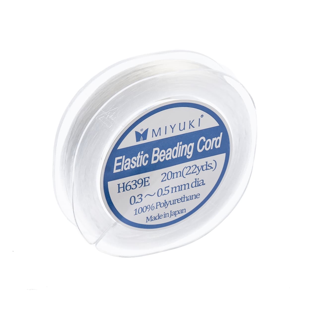 Miyuki® 0.4mm White Elastic Beading Cord, 22yd.